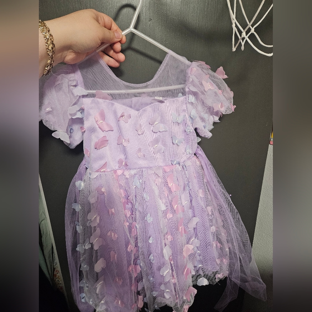 Purple Butterfly Tulle Dress
